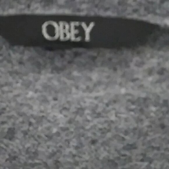 Obey Gray Logo y2k Scoop Neck T-shirt - Picture 3 of 4